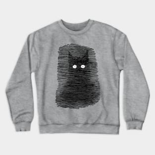 A Cat In the Darkness With Big Eyes Funny Cat Design Crewneck Sweatshirt